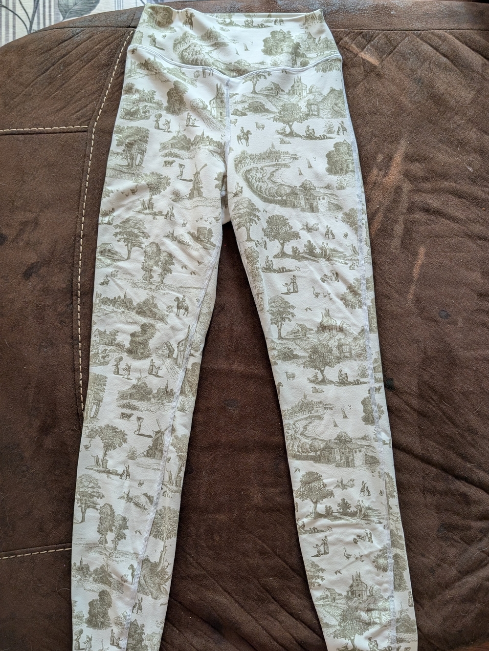 WeWoreWhat Cream & Olive Western Scenic Print Leggings